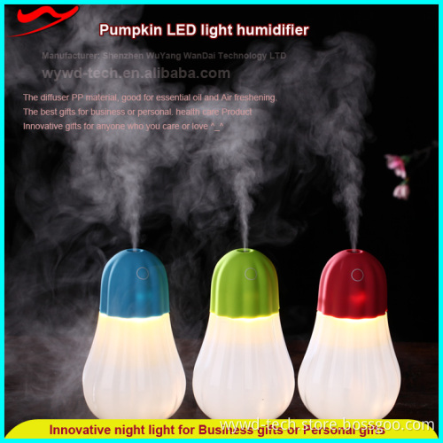 Pumpkin LED humidifier / 2016 usb mini ultrasonic humidifier with LED light lamp